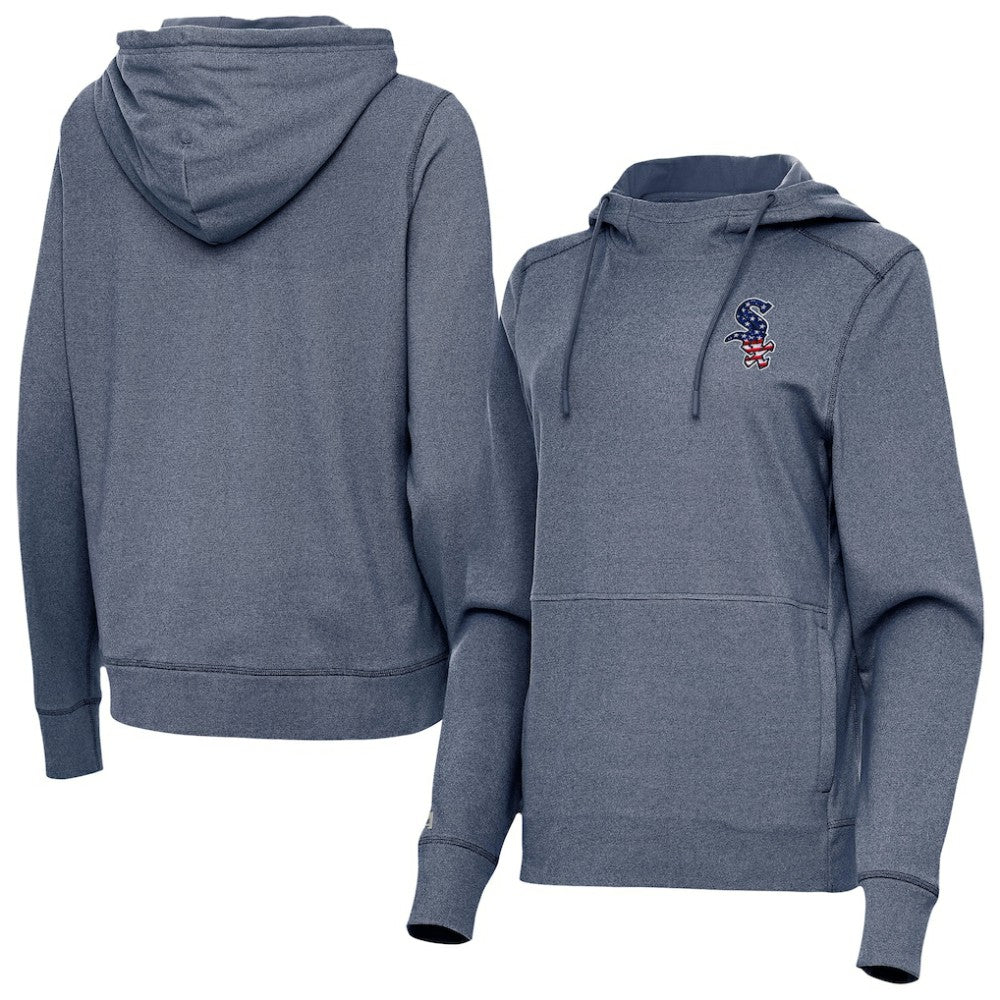 Chicago White Sox Antigua Women's Justice Stars and Stripes Team Logo Pullover Hoodie - MLB Hoodies
