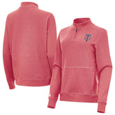 Minnesota Twins Antigua Women's Crush Stars and Stripes Team Logo Quarter-Zip Pullover Top - MLB Pullover