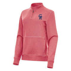 Colorado Rockies Antigua Women's Crush Stars and Stripes Team Logo Quarter-Zip Pullover Top - MLB Pullover