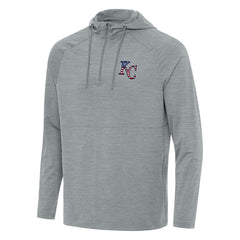 Kansas City Royals Antigua Spikes Stars and Stripes Team Logo Quarter-Zip Pullover Hoodie - MLB Hoodies