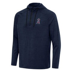 Los Angeles Angels Antigua Spikes Stars and Stripes Team Logo Quarter-Zip Pullover Hoodie - MLB Hoodies