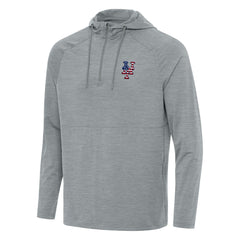 New York Mets Antigua Spikes Stars and Stripes Team Logo Quarter-Zip Pullover Hoodie - MLB Hoodies