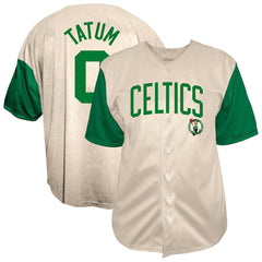 Cream Jayson Tatum Boston Celtics Baseball Jersey | NBA