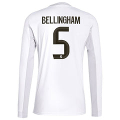 Jude Bellingham Real Madrid 2025/26 Home Replica Long Sleeve Jersey