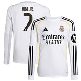 Vini Jr. Real Madrid Youth 2025/26 Home Replica Long Sleeve Jersey