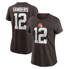 Cleveland Browns Shedeur Sanders Women's 2025 NFL Draft Name & Number T-Shirt | NFL US