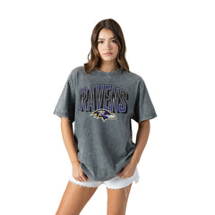 Baltimore Ravens Gameday Couture Women's Peak Performance Oversized Snow Wash T-Shirt | NFL Sale