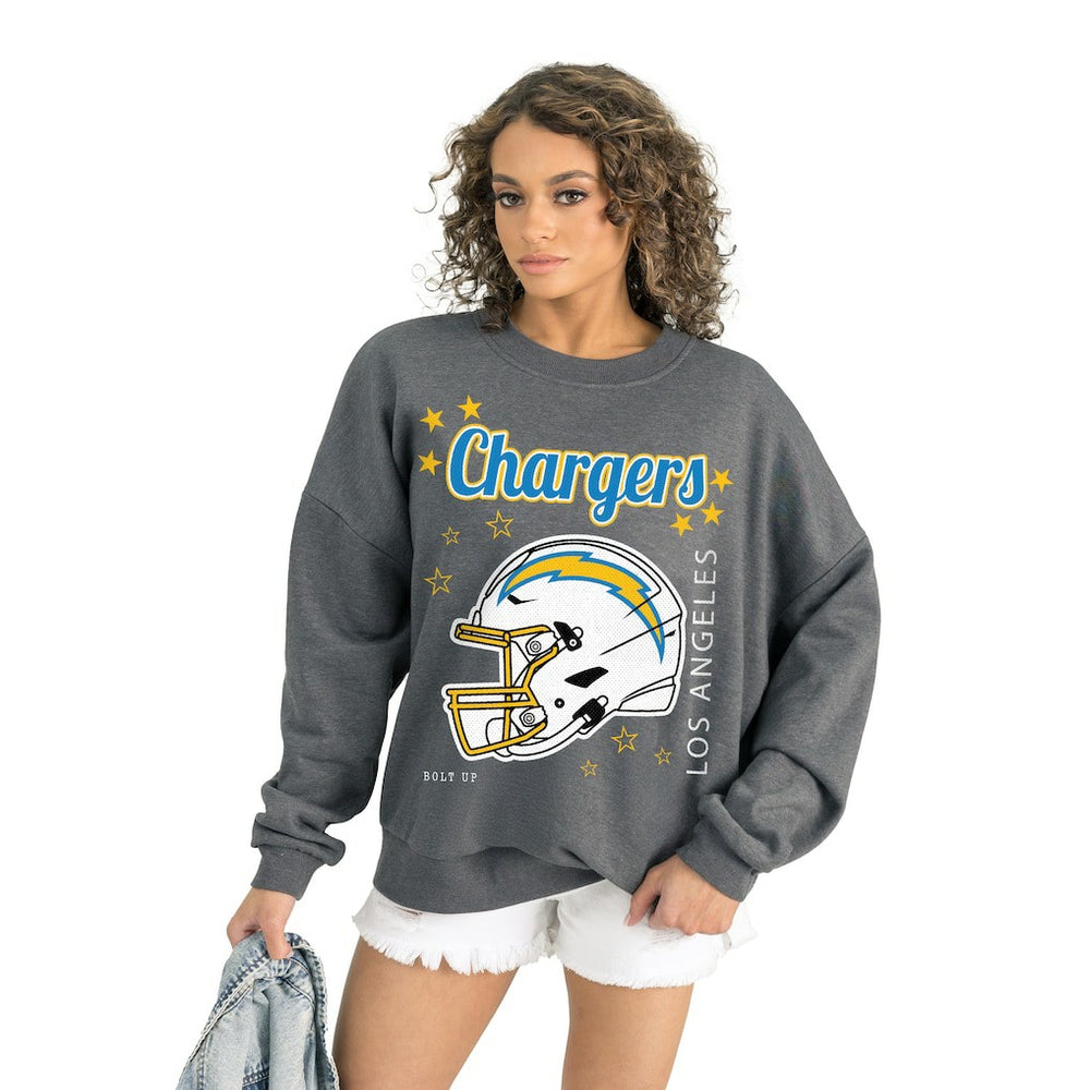 Los Angeles Chargers Gameday Couture Women's Ready to Rumble Premium Fleece Pullover Sweatshirt | NFL Discount