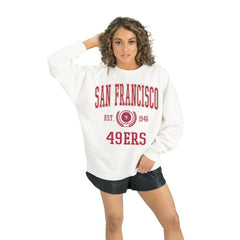 San Francisco 49ers Gameday Couture Women's Timeless Triumph Premium Fleece Pullover Sweatshirt | NFL Near me