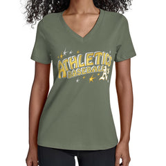 Athletics Starter Women's Fireworks Team Name V-Neck T-Shirt - MLB T-shirts
