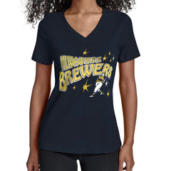Milwaukee Brewers Starter Women's Fireworks V-Neck T-Shirt - MLB T-shirts