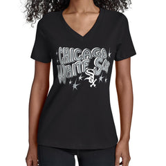 Chicago White Sox Starter Women's Fireworks V-Neck T-Shirt - MLB T-shirts