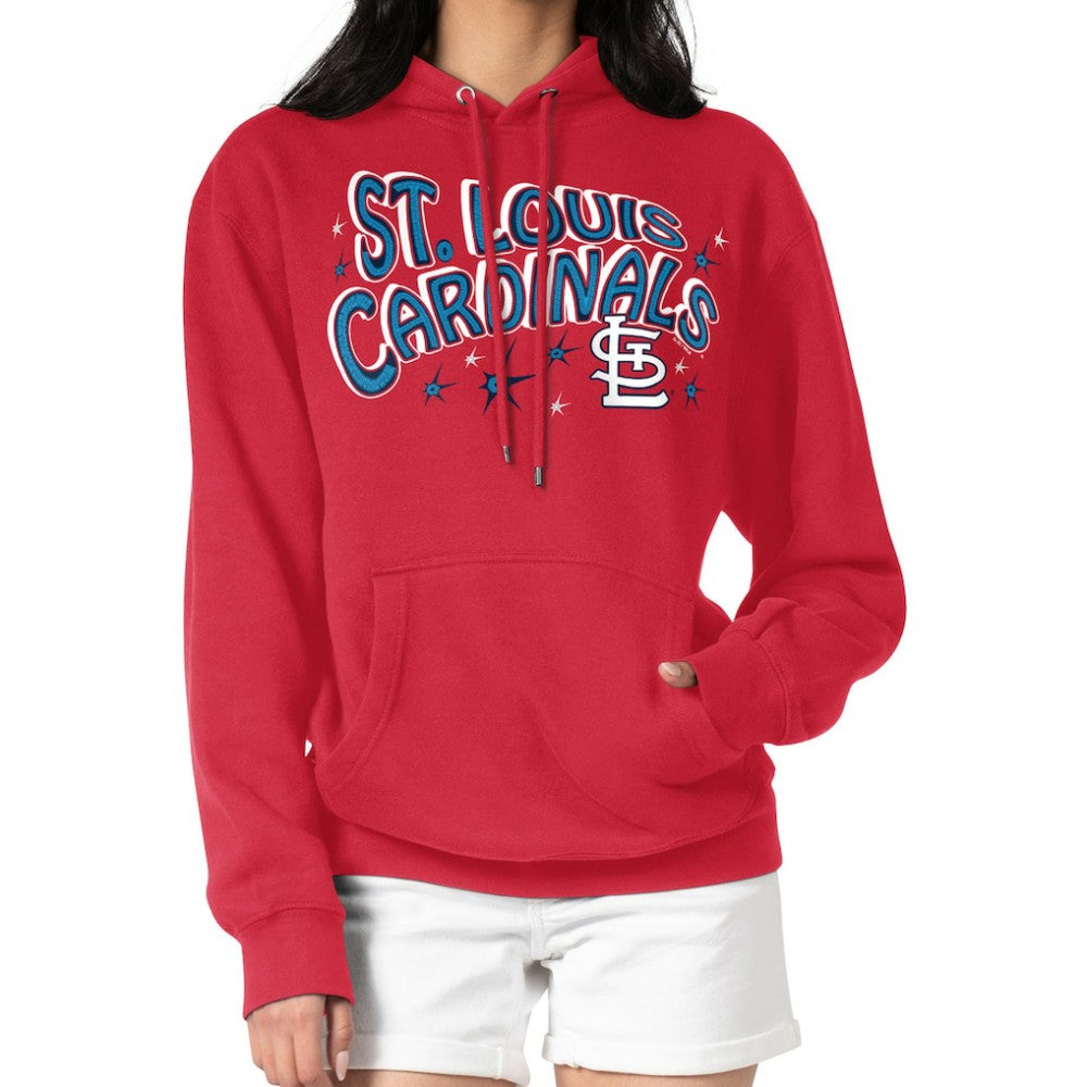 St. Louis Cardinals Starter Women's Fireworks Fleece Tri-Blend Pullover Hoodie - MLB Hoodies
