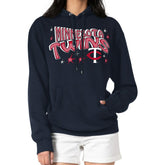 Minnesota Twins Starter Women's Fireworks Fleece Tri-Blend Pullover Hoodie - MLB Hoodies