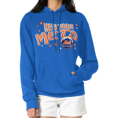 New York Mets Starter Women's Fireworks Fleece Tri-Blend Pullover Hoodie - MLB Hoodies