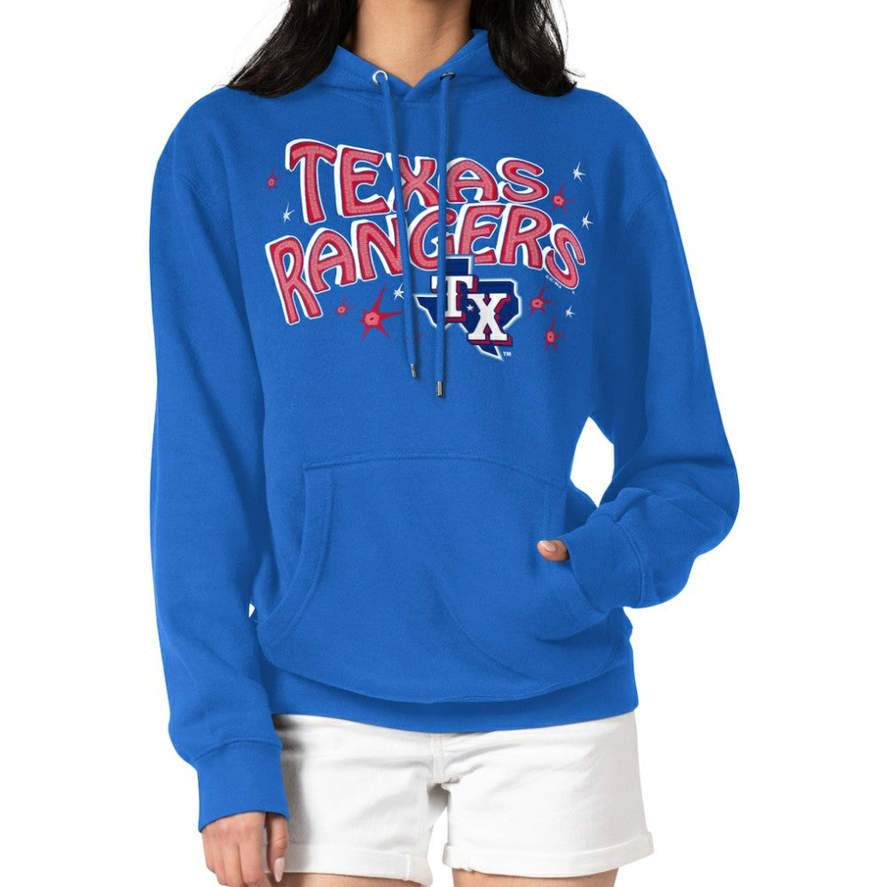 Texas Rangers Starter Women's Fireworks Fleece Tri-Blend Pullover Hoodie - MLB Hoodies
