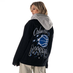 Black Orlando Magic The Wild Collective Unisex Full-Button Denim Hooded Jacket | NBA