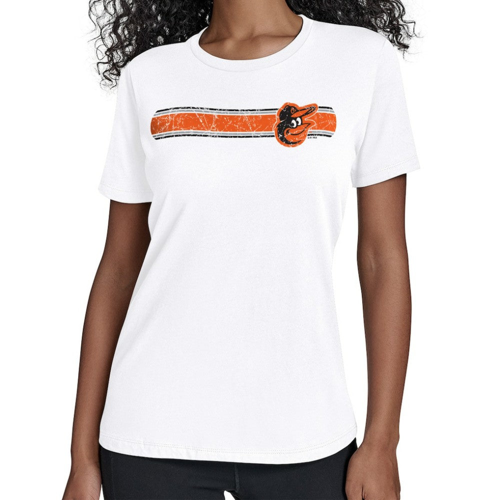 Baltimore Orioles Starter Women's Team Stripe T-Shirt - MLB T-shirts