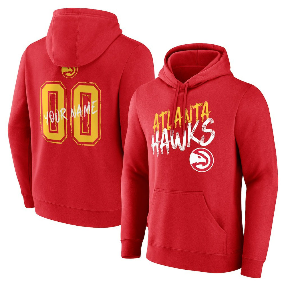 Red Atlanta Hawks Hustle Custom Pullover Hoodie | NBA