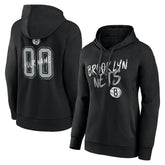 Black Brooklyn Nets Women's Hustle Custom Pullover Hoodie | NBA