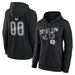 Black Brooklyn Nets Women's Hustle Custom Pullover Hoodie | NBA