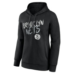 Black Brooklyn Nets Women's Hustle Custom Pullover Hoodie | NBA