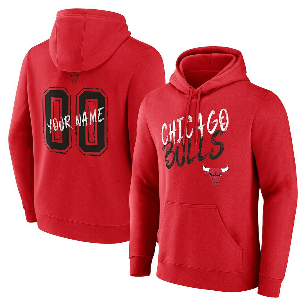 Red Chicago Bulls Hustle Custom Pullover Hoodie | NBA