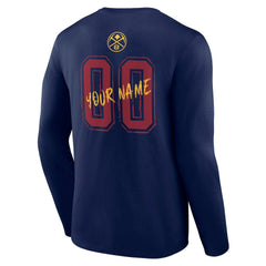 Navy Denver Nuggets Hustle Custom Long Sleeve T-Shirt sale | NBA