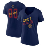 Navy Denver Nuggets Women's Hustle Custom V-Neck T-Shirt sale | NBA