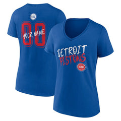 Blue Detroit Pistons Women's Hustle Custom V-Neck T-Shirt sale | NBA