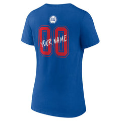 Blue Detroit Pistons Women's Hustle Custom V-Neck T-Shirt sale | NBA
