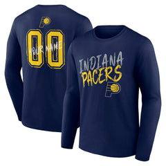 Navy Indiana Pacers Hustle Custom Long Sleeve T-Shirt | NBA