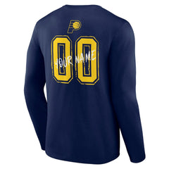 Navy Indiana Pacers Hustle Custom Long Sleeve T-Shirt | NBA