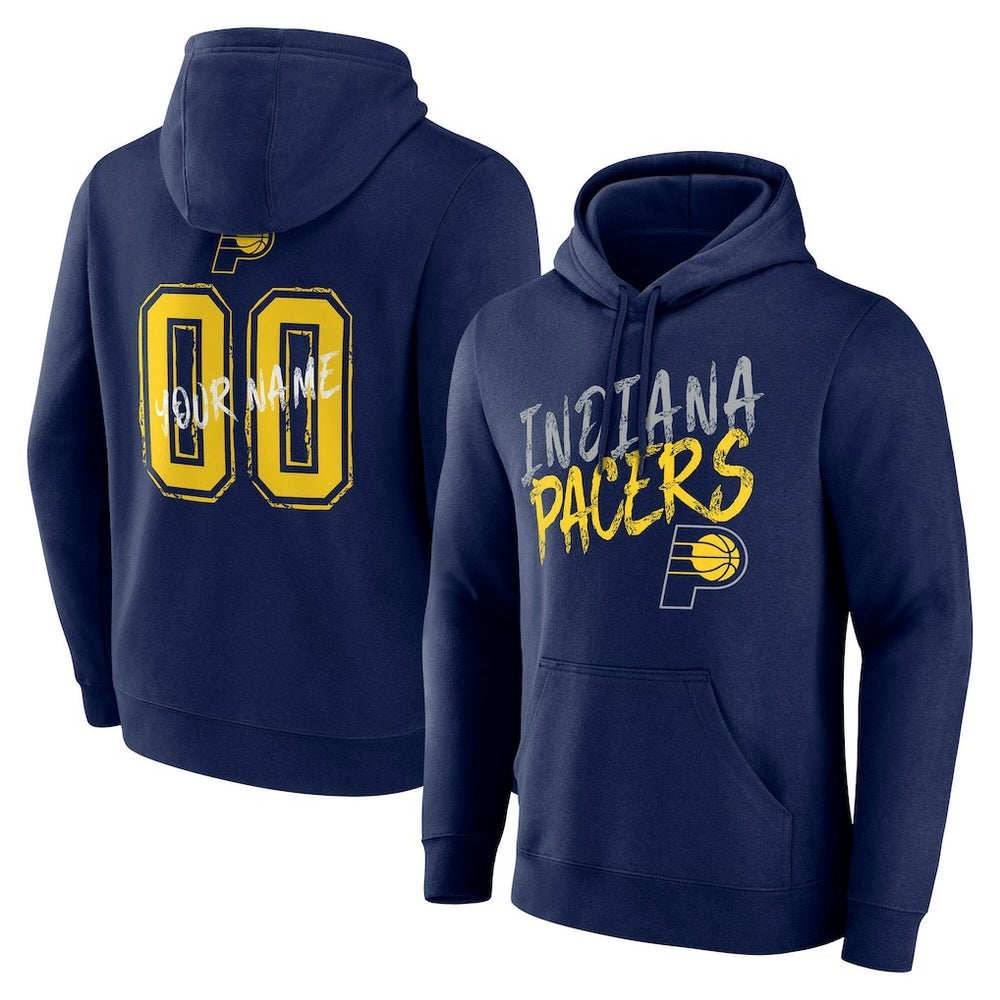 Navy Indiana Pacers Hustle Custom Pullover Hoodie | NBA
