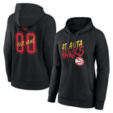 Black Atlanta Hawks Women's Hustle Custom Pullover Hoodie | NBA