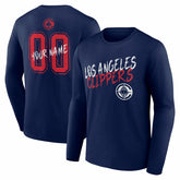 Navy LA Clippers Hustle Custom Long Sleeve T-Shirt | NBA
