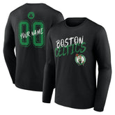 Black Boston Celtics Hustle Custom Long Sleeve T-Shirt | NBA