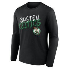 Black Boston Celtics Hustle Custom Long Sleeve T-Shirt | NBA