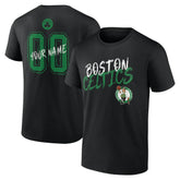 Black Boston Celtics Hustle Custom T-Shirt | NBA