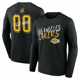 Black Los Angeles Lakers Hustle Custom Long Sleeve T-Shirt | NBA