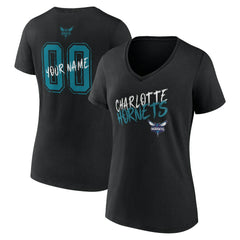 Black Charlotte Hornets Women's Hustle Custom V-Neck T-Shirt | NBA