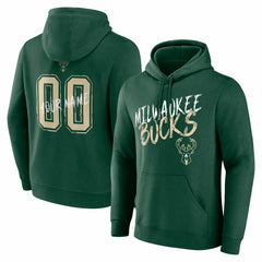 Hunter Green Milwaukee Bucks Hustle Custom Pullover Hoodie | NBA