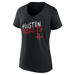 Black Houston Rockets Women's Hustle Custom V-Neck T-Shirt sale | NBA