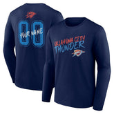 Navy Oklahoma City Thunder Hustle Custom Long Sleeve T-Shirt | NBA