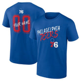 Royal Philadelphia 76ers Hustle Custom T-Shirt | NBA