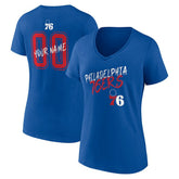 Royal Philadelphia 76ers Women's Hustle Custom V-Neck T-Shirt | NBA