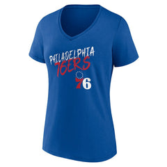 Royal Philadelphia 76ers Women's Hustle Custom V-Neck T-Shirt | NBA