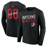 Black Portland Trail Blazers Hustle Custom Long Sleeve T-Shirt | NBA