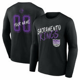 Black Sacramento Kings Hustle Custom Long Sleeve T-Shirt | NBA