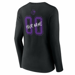 Black Sacramento Kings Women's Hustle Custom Long Sleeve V-Neck T-Shirt | NBA